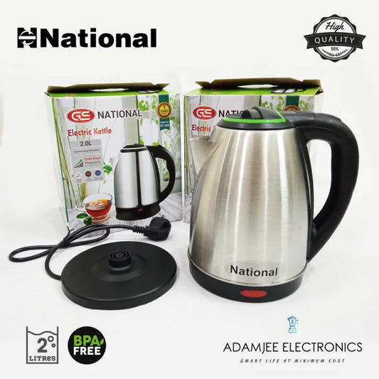 Imported 2L Electric Kettle – 1500W Stainless Steel, Fast Boil & Safe